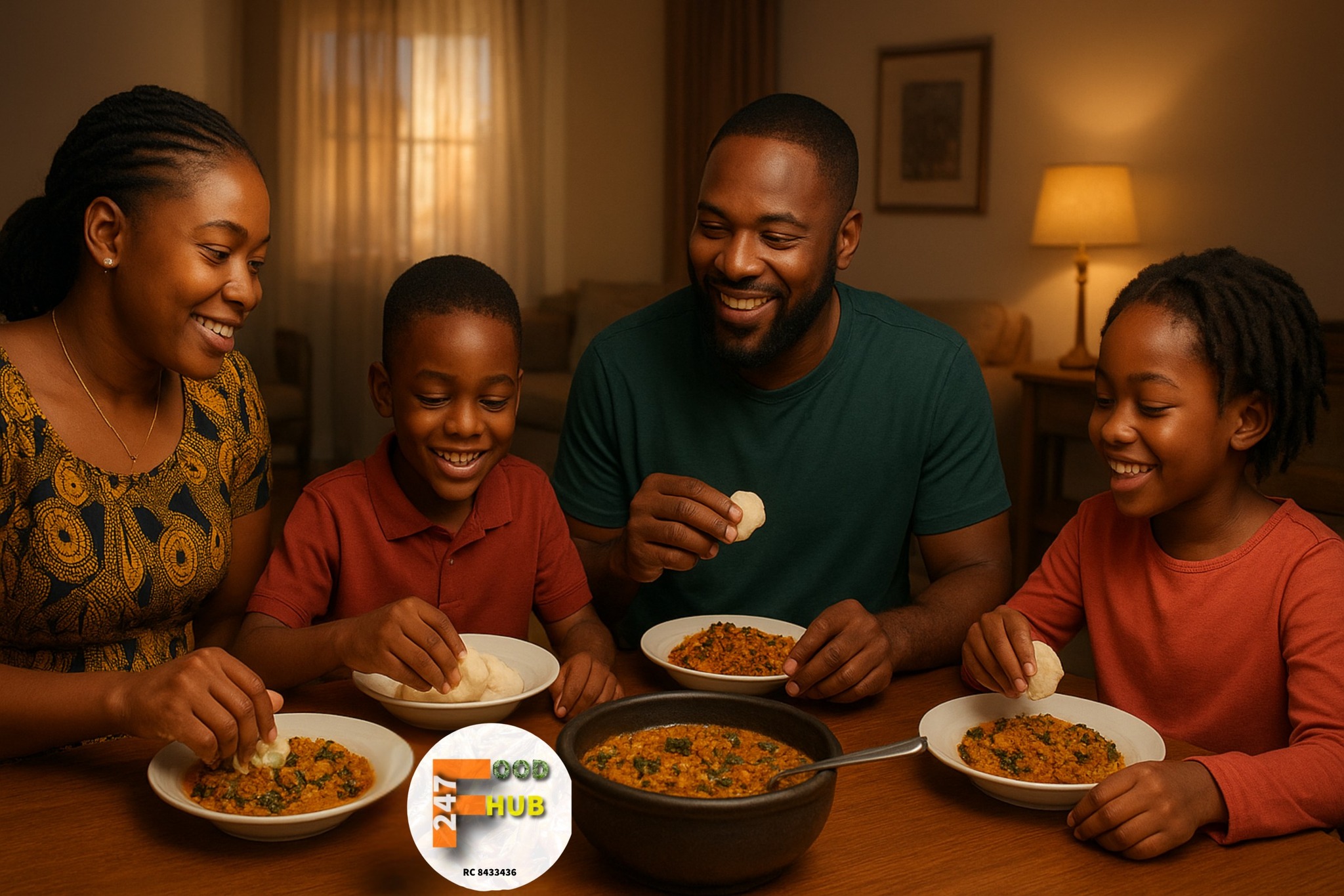 Family sharing a meal made with FoodHub247 ingredients
